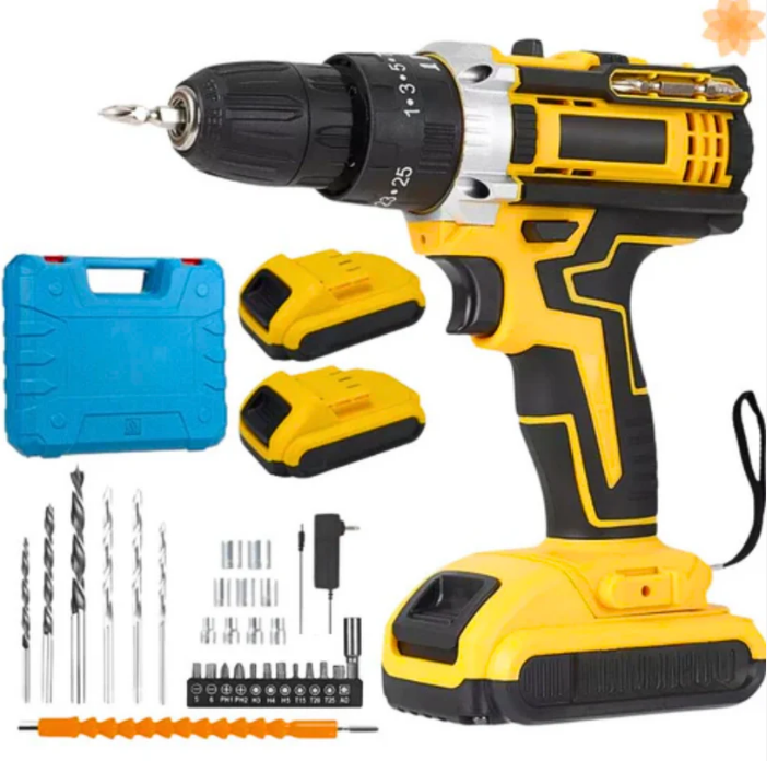 Taladro 28v Inalámbrico Recargable 2 Baterías Y Herramientas