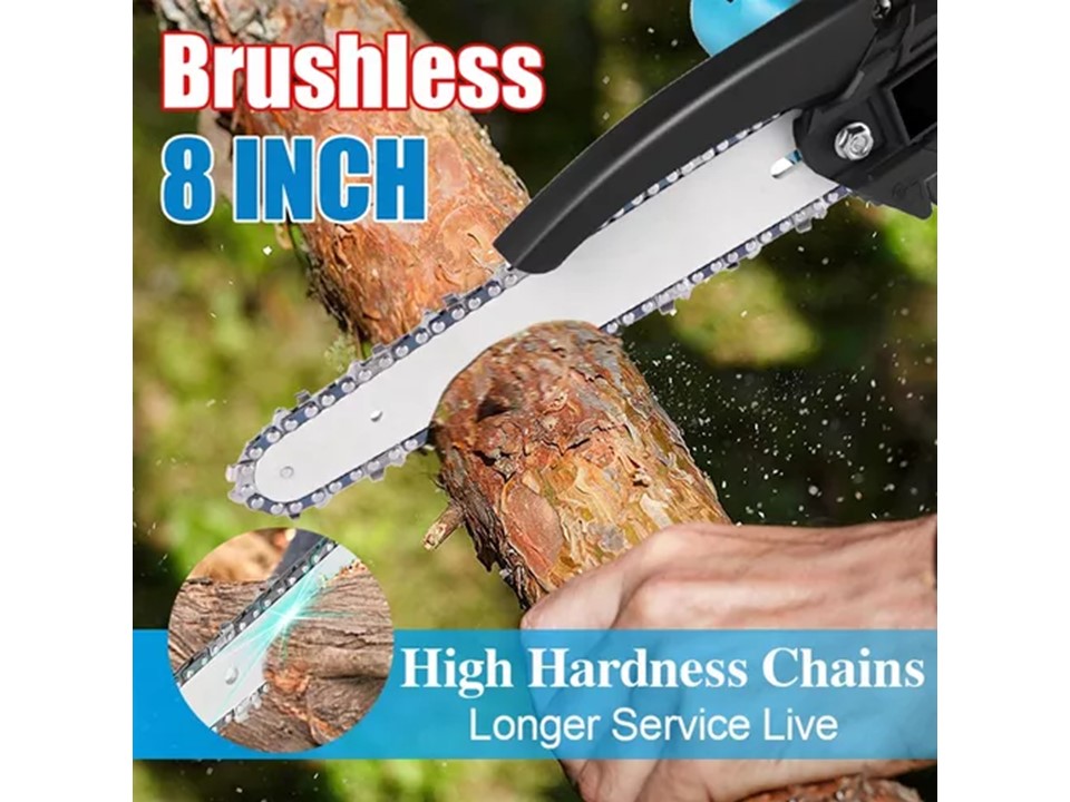 Motosierra Electrica Inalámbrica 2 Baterias Y Accesorios - Imagen 3