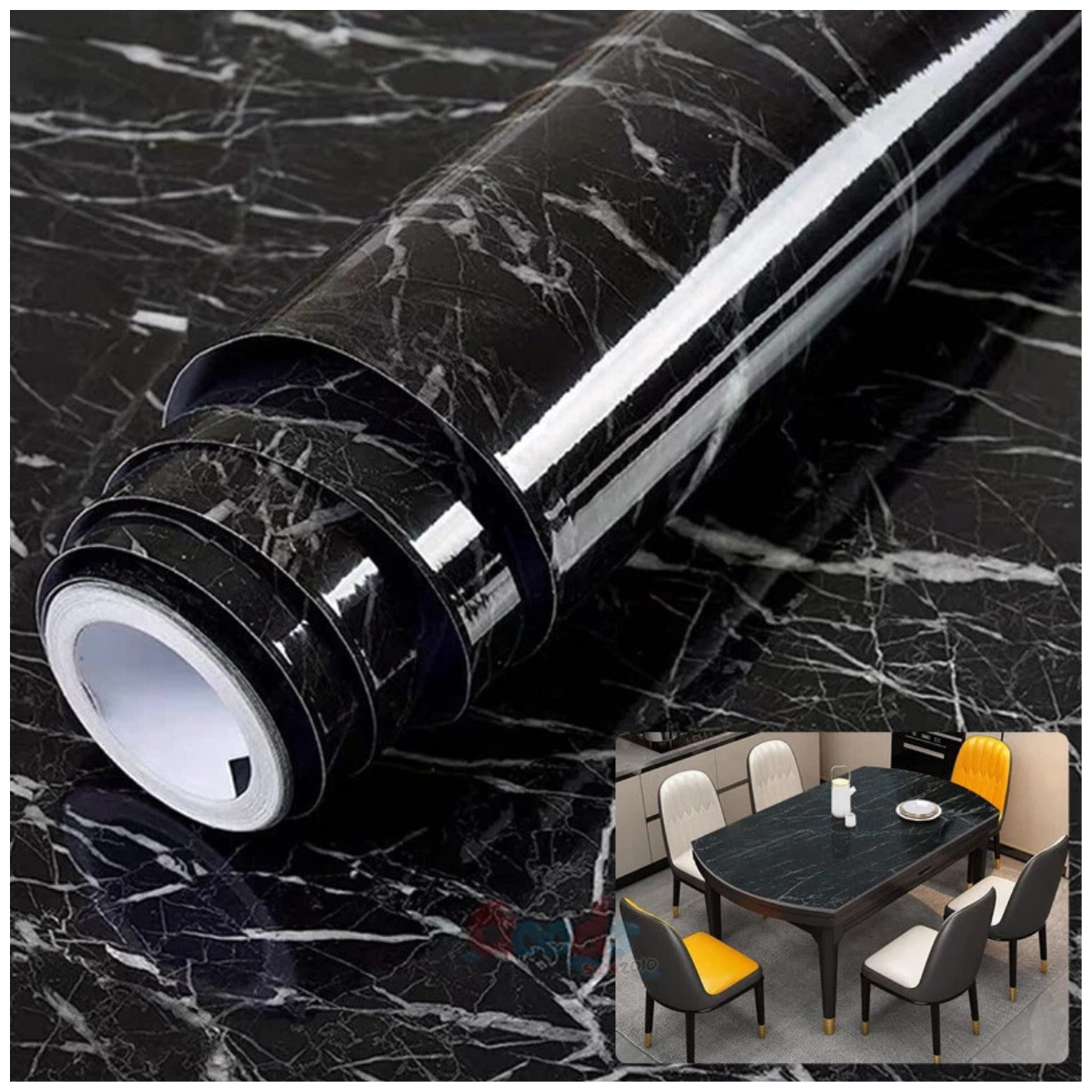 Papel Tapiz Mármol Negro 3 M x 300 CM - Imagen 4
